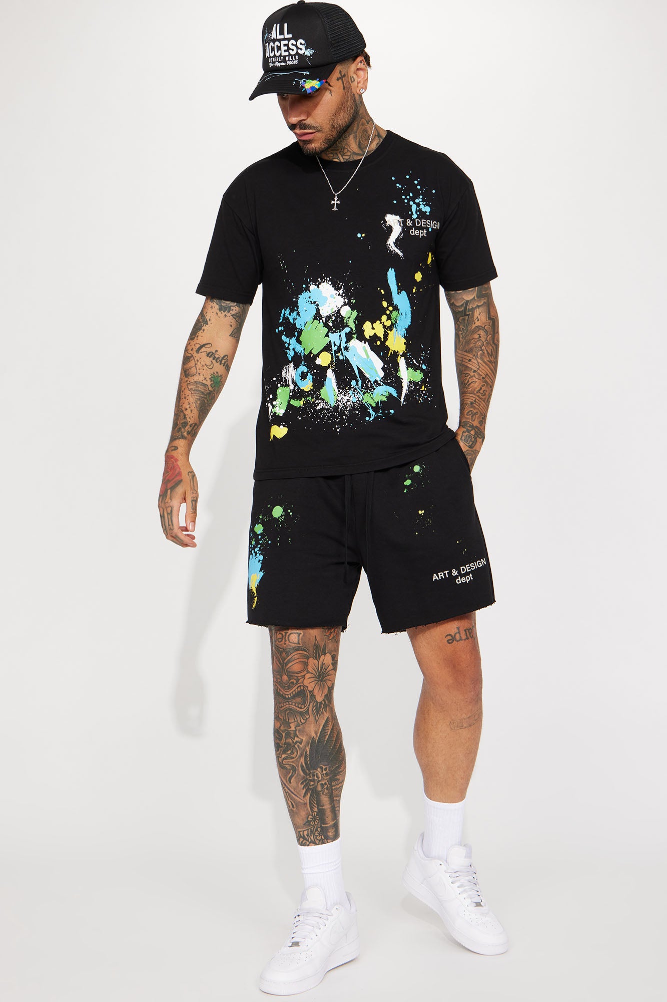 Art And Design Dept Black Shorts - Regular Fit AZV3S3
