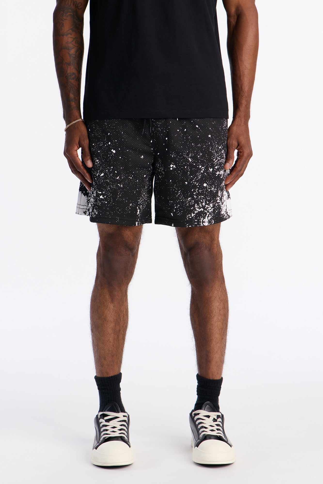 Cosmos Dust Mesh Short - Black Combo, Regular Fit Athletic Shorts