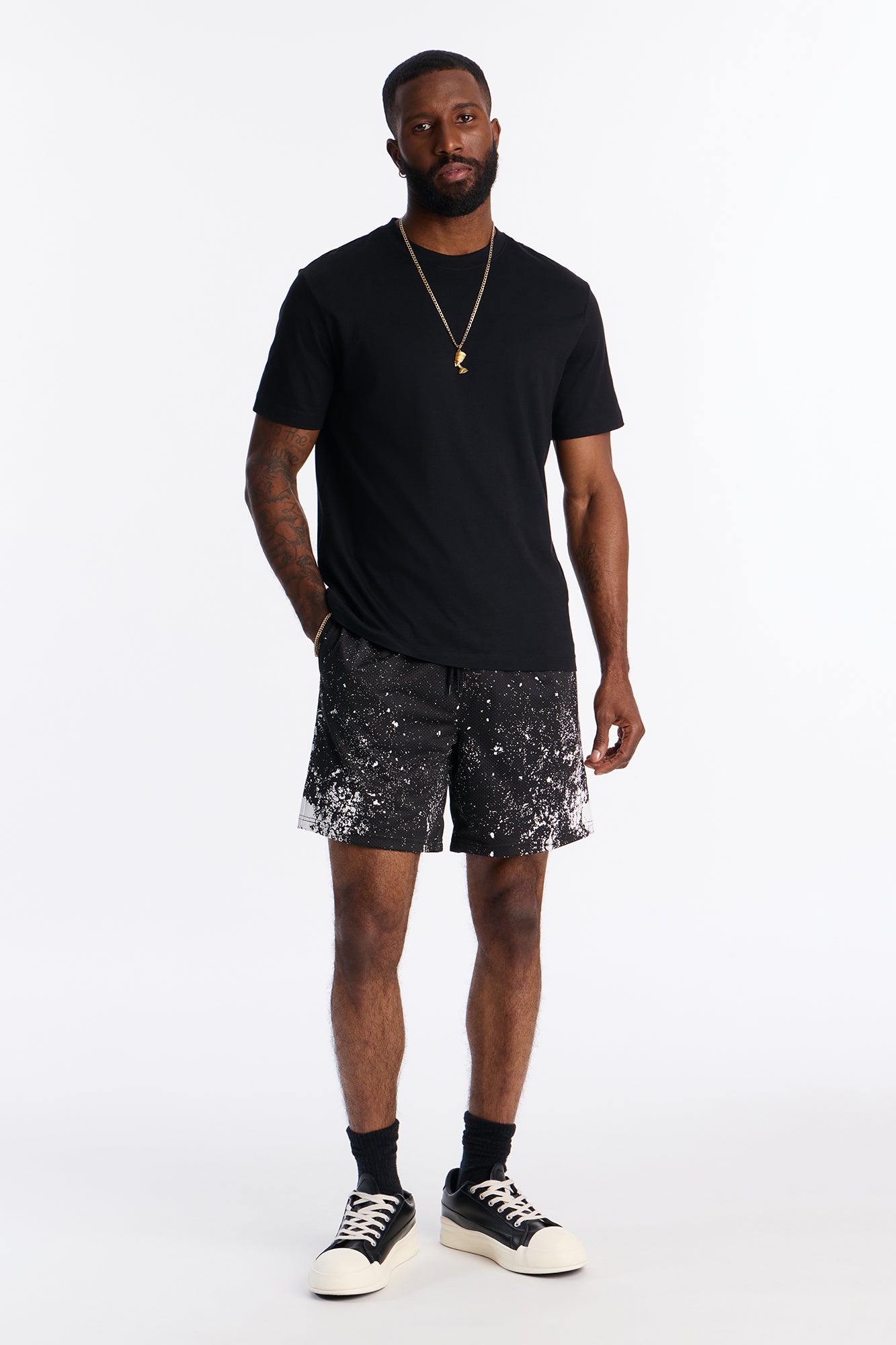Cosmos Dust Mesh Short - Black Combo, Regular Fit Athletic Shorts