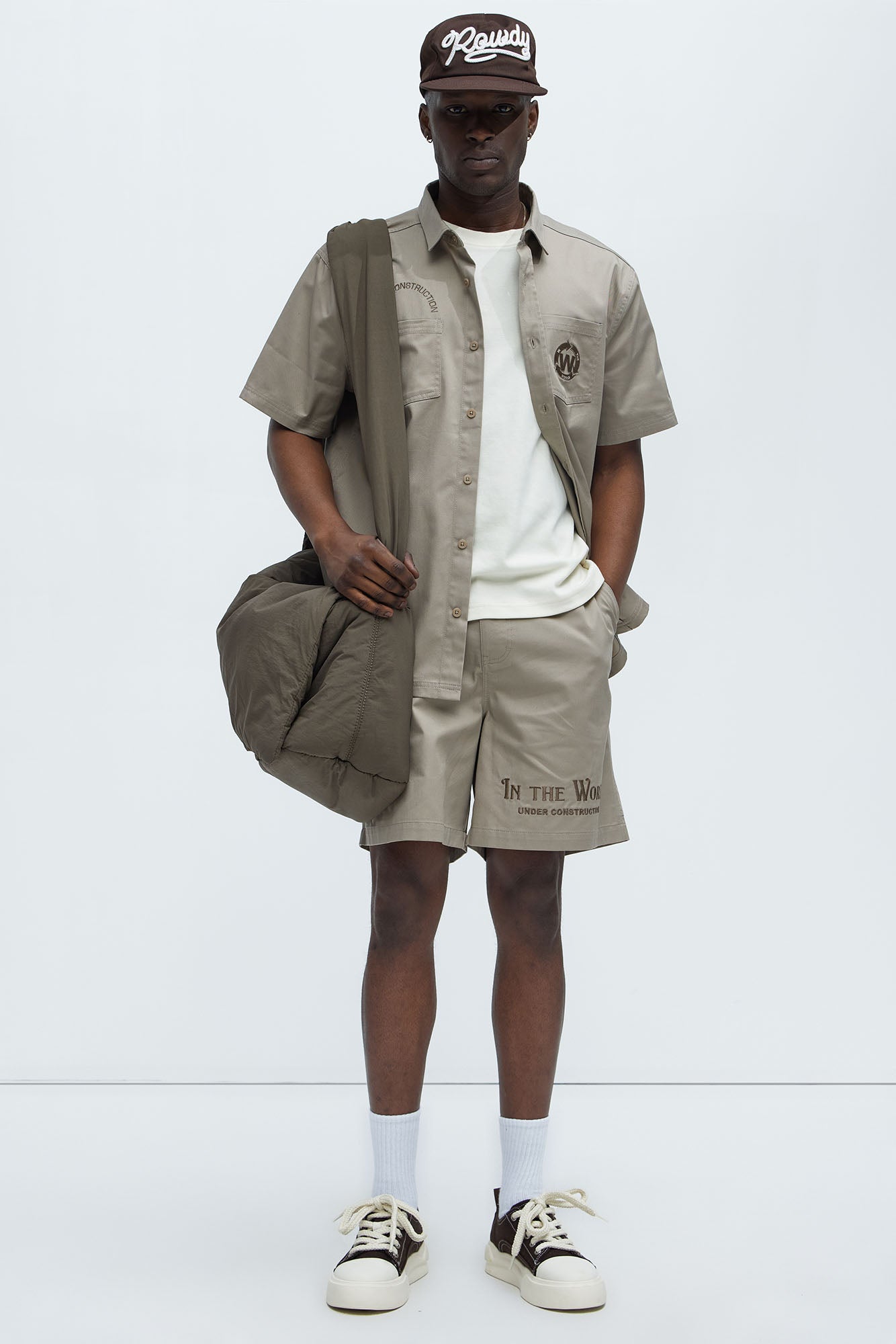 In The Works Relaxed Shorts Stone - Comfortable Casual Men's Shorts