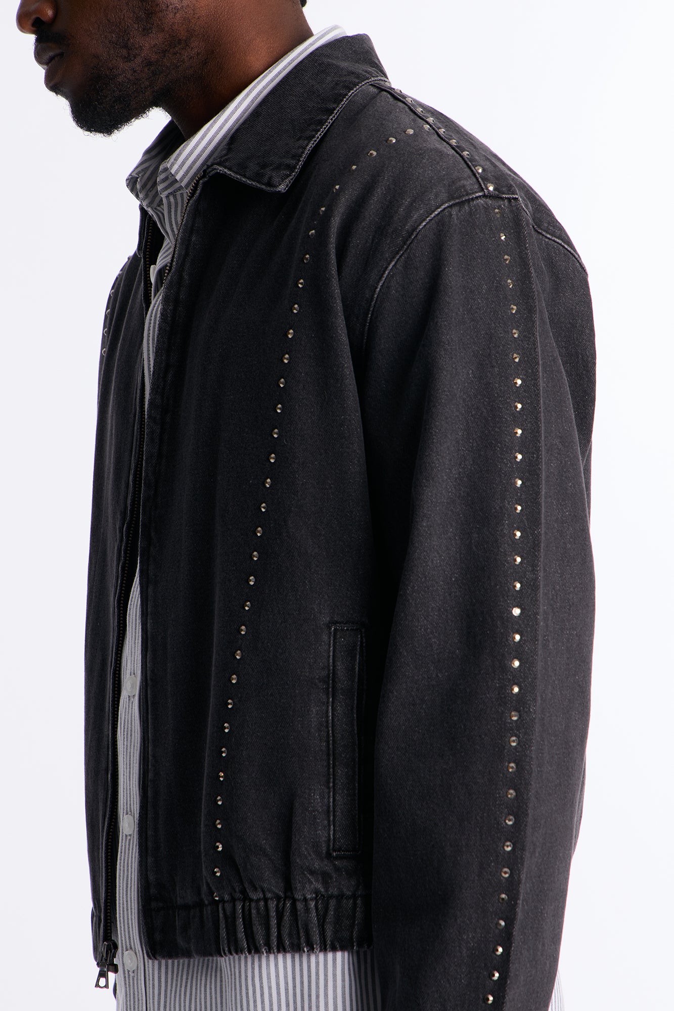 Lined Up Jewels Denim Jacket - Black Wash Women's Jacket