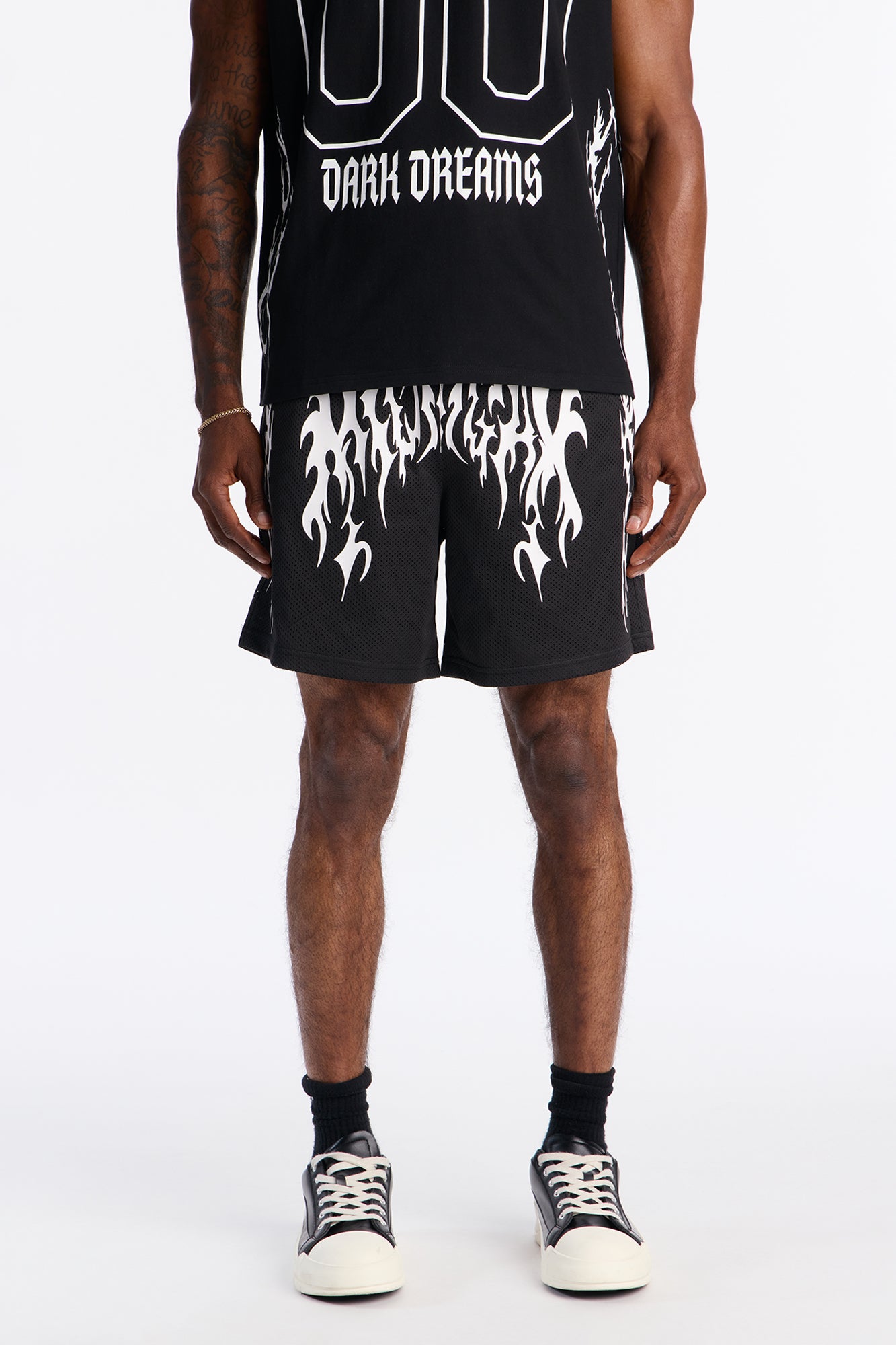 Midnight Anthem Graphic Mesh Short - Black Combo Men's Athletic Shorts