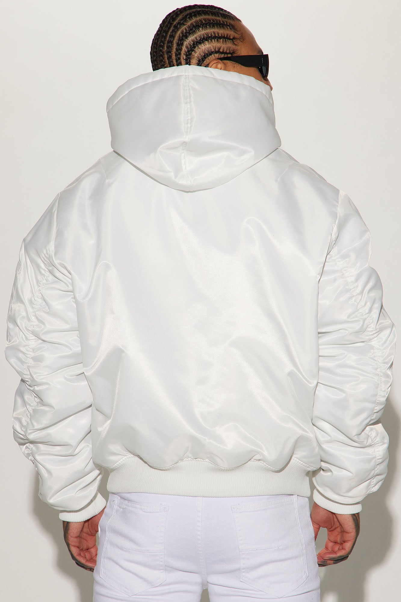 Pecos Hooded Bomber Jacket - White, Men's Fashion Outerwear